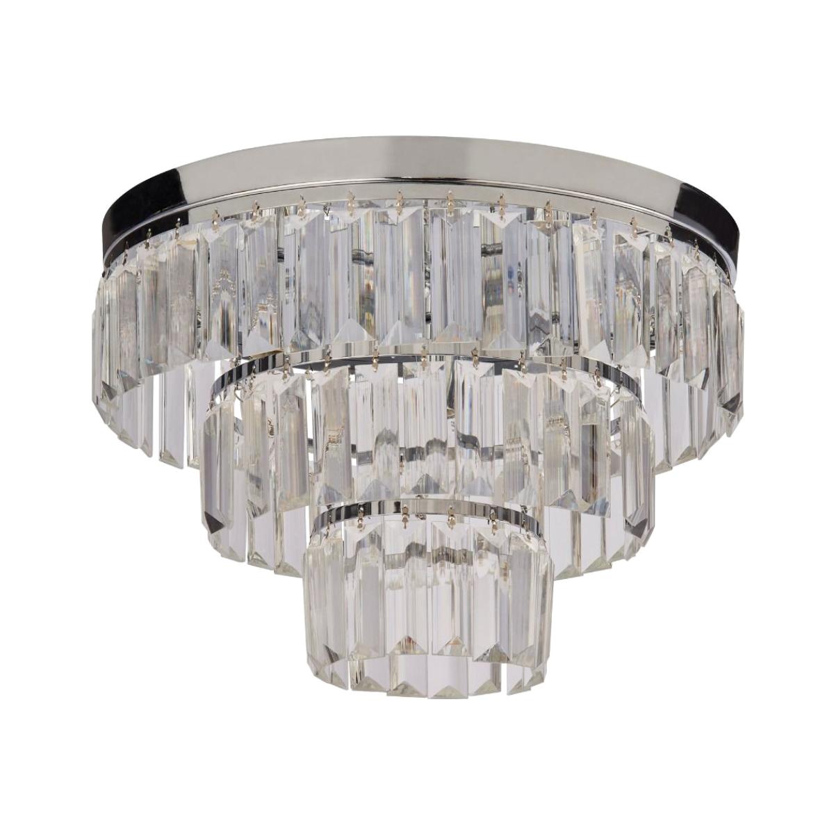 Karrie 3 Light Polished Chrome & Crystal Semi Flush Ceiling Light – image 1
