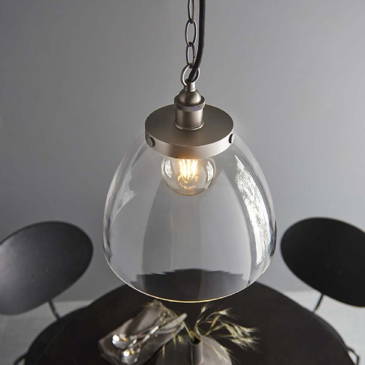 Hansen Brushed Silver Grand Pendant Ceiling Light – image 5