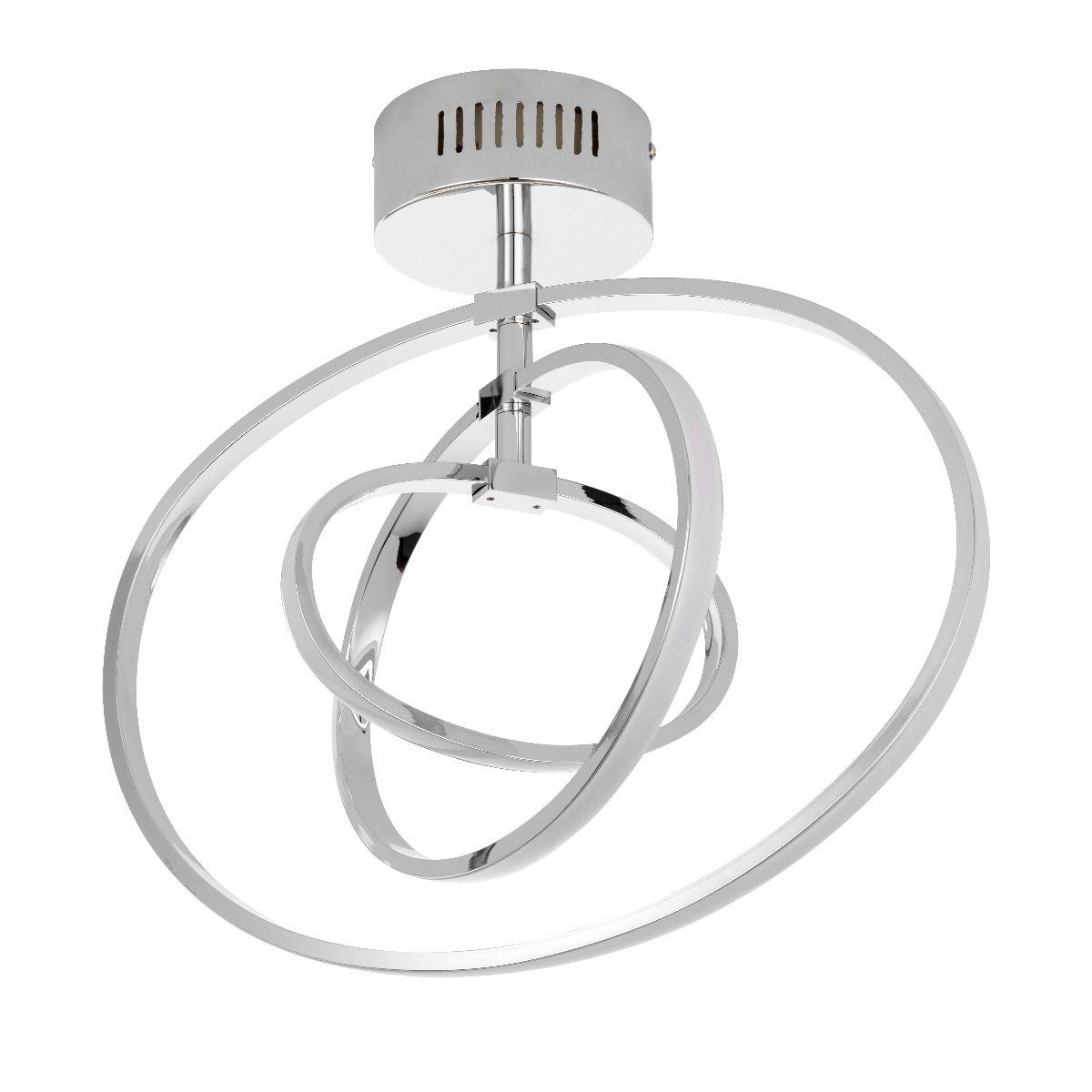 Avali LED Polished Chrome Semi Flush Ceiling Light – image 2