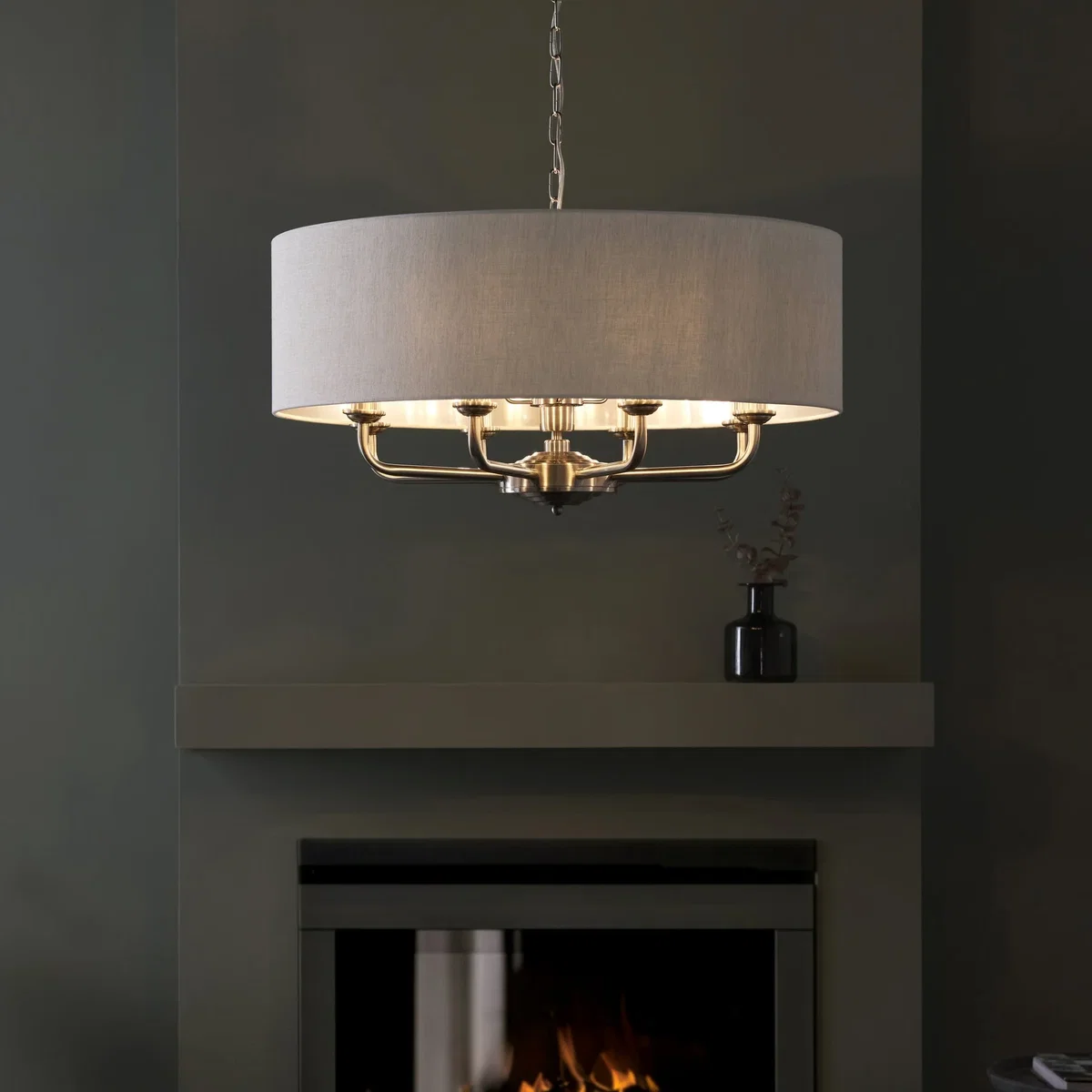 Highclere 8 Light Pendant Brushed Chrome – image 2