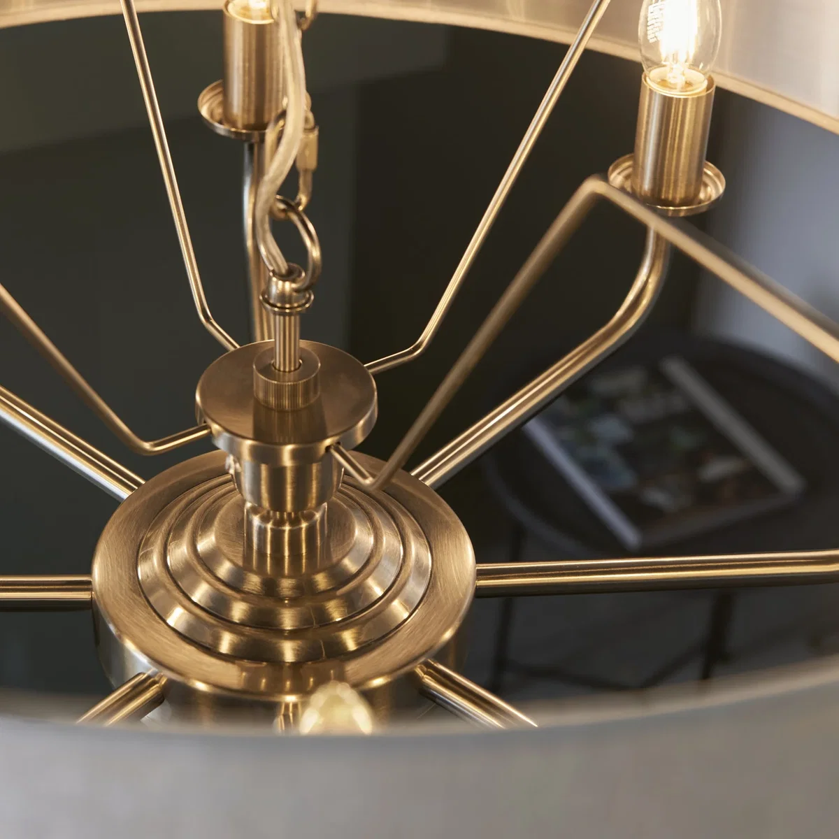 Highclere 8 Light Pendant Brushed Chrome – image 3