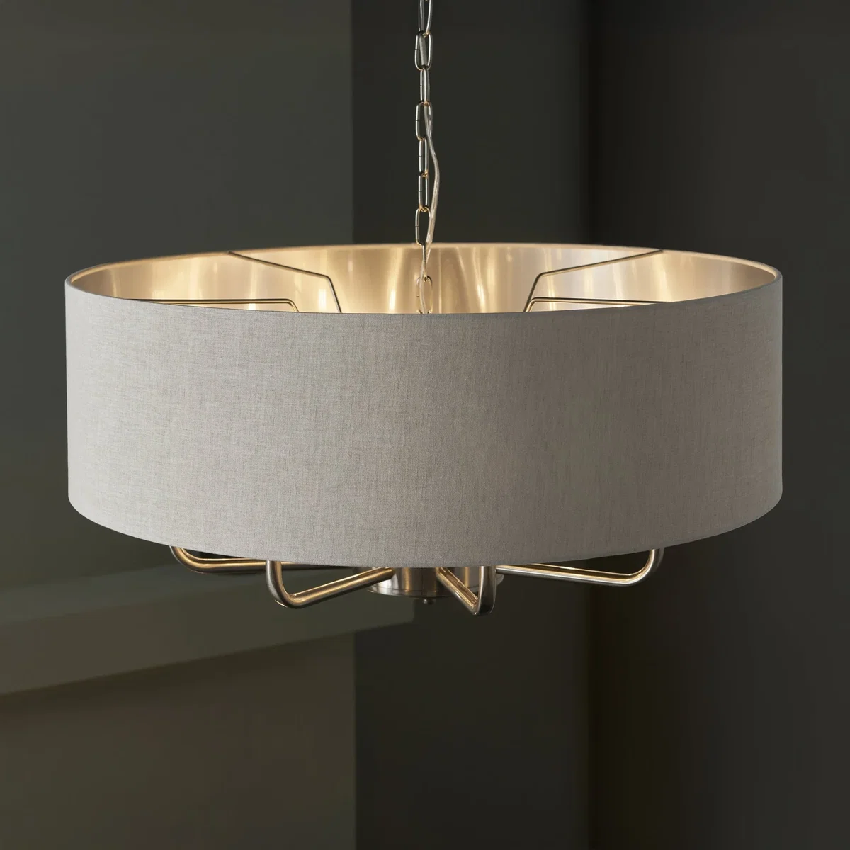 Highclere 8 Light Pendant Brushed Chrome – image 6