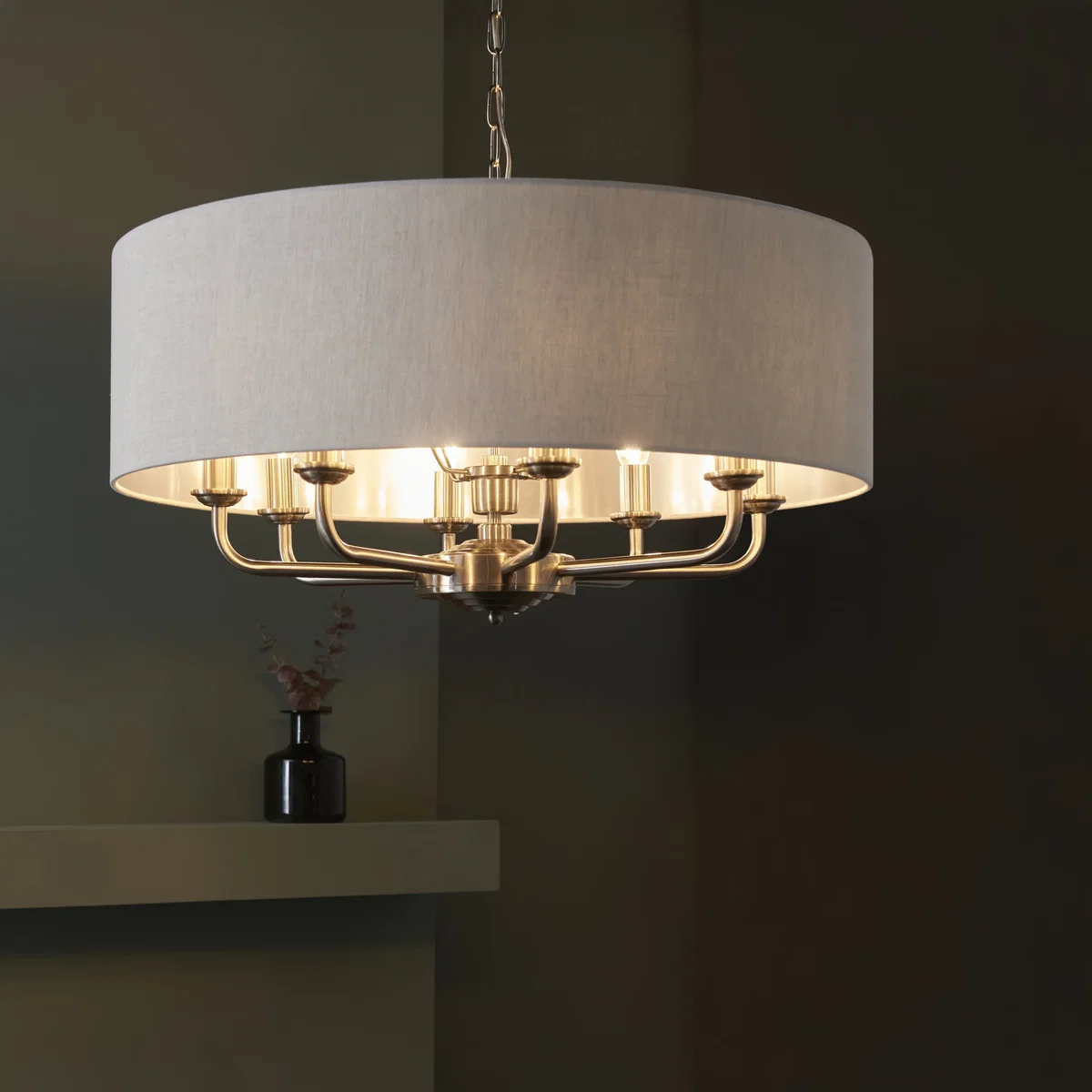 Highclere 8 Light Pendant Brushed Chrome – image 1
