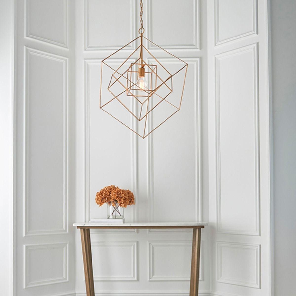Vargas Antique Gold Leaf 1 Light Pendant Ceiling Light – image 2