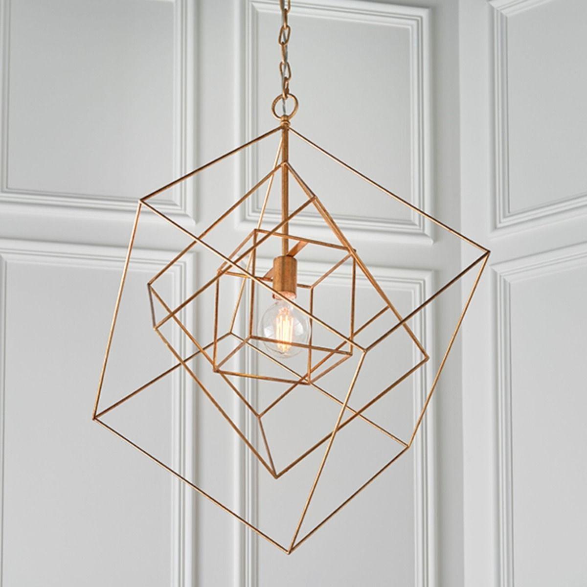 Vargas Antique Gold Leaf 1 Light Pendant Ceiling Light – image 3