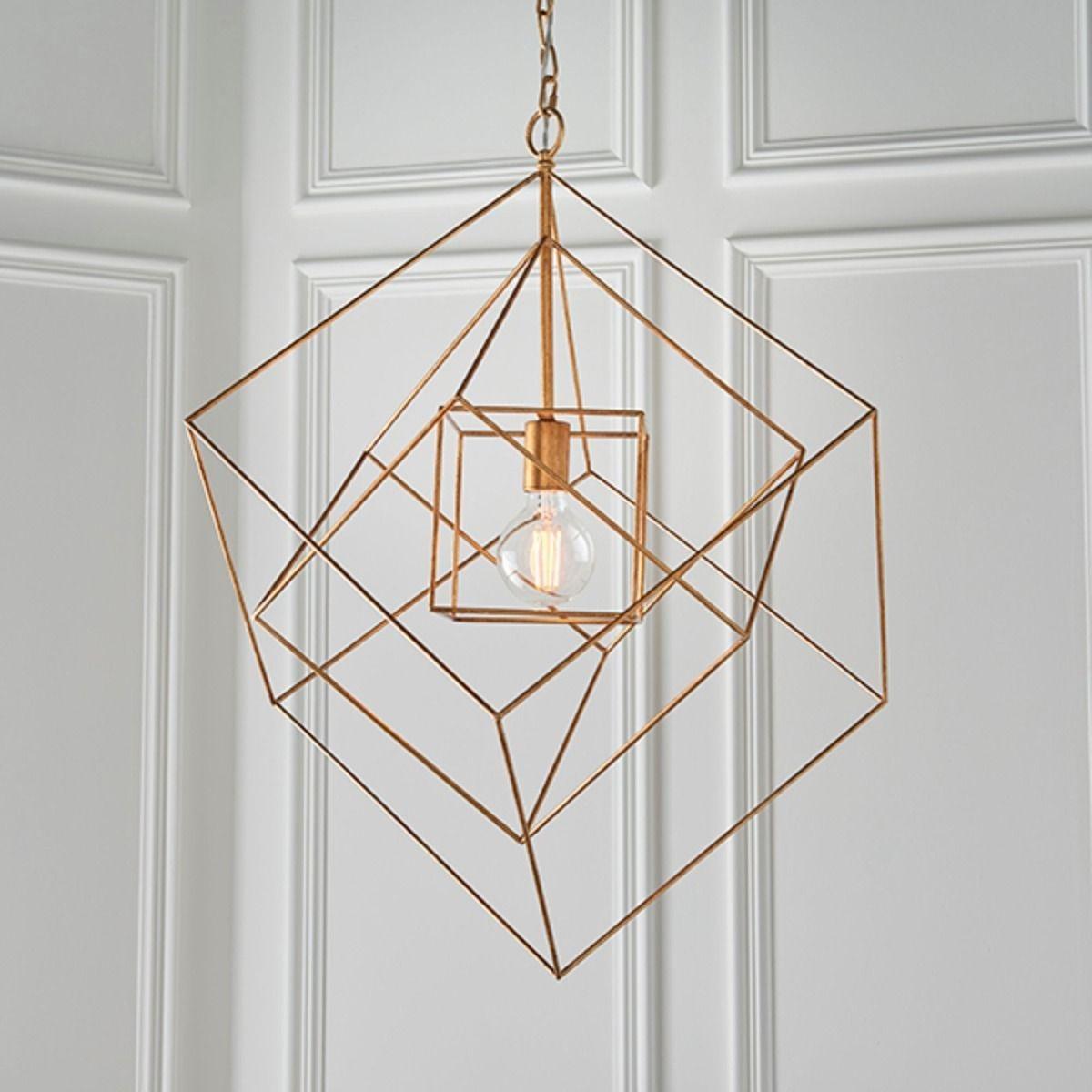 Vargas Antique Gold Leaf 1 Light Pendant Ceiling Light – image 4