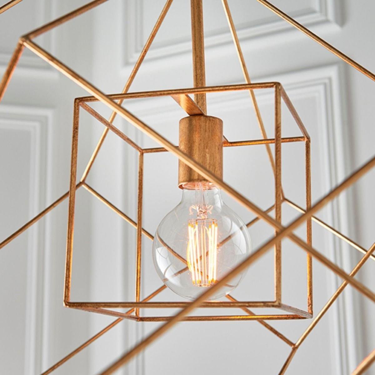 Vargas Antique Gold Leaf 1 Light Pendant Ceiling Light – image 5