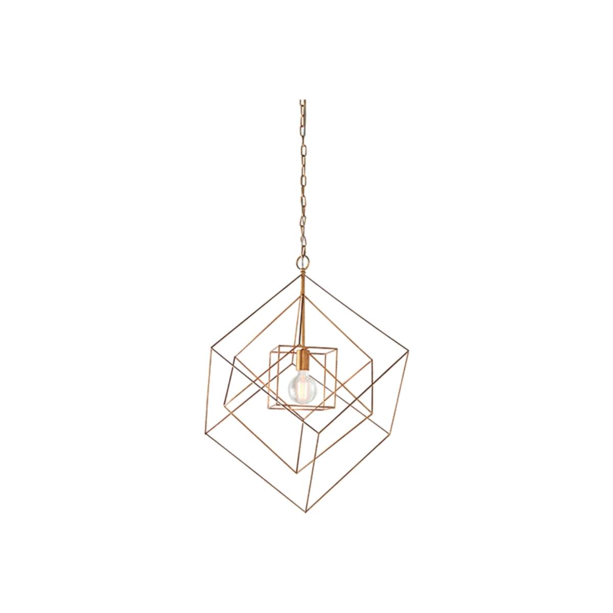 Vargas Antique Gold Leaf 1 Light Pendant Ceiling Light – image 1