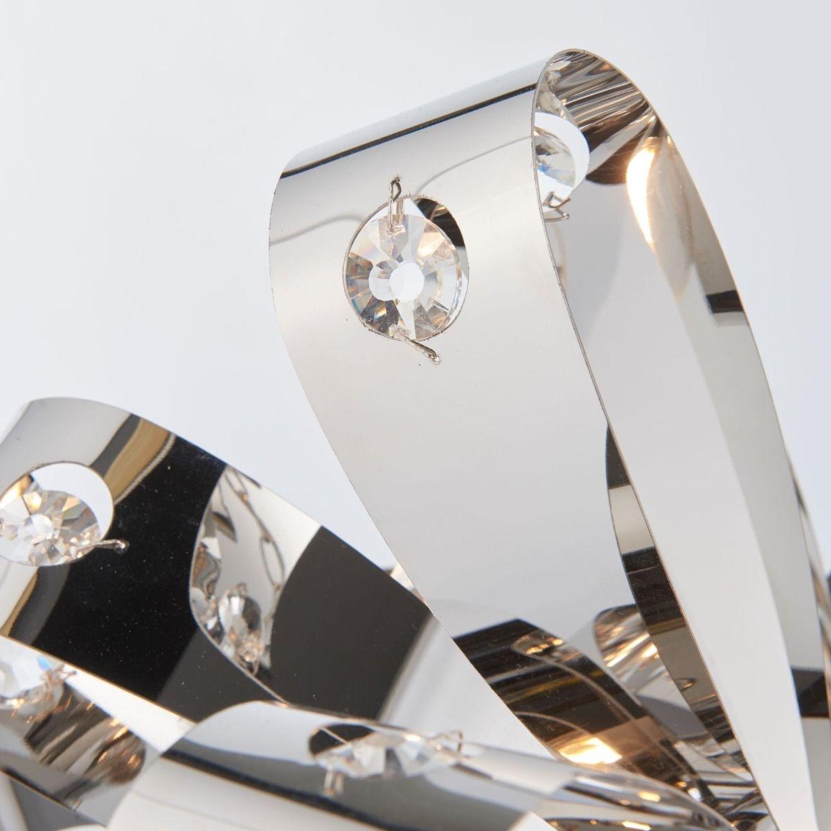 Ribbona 6 Light Pendant Chrome and Crystal Ceiling Light – image 4