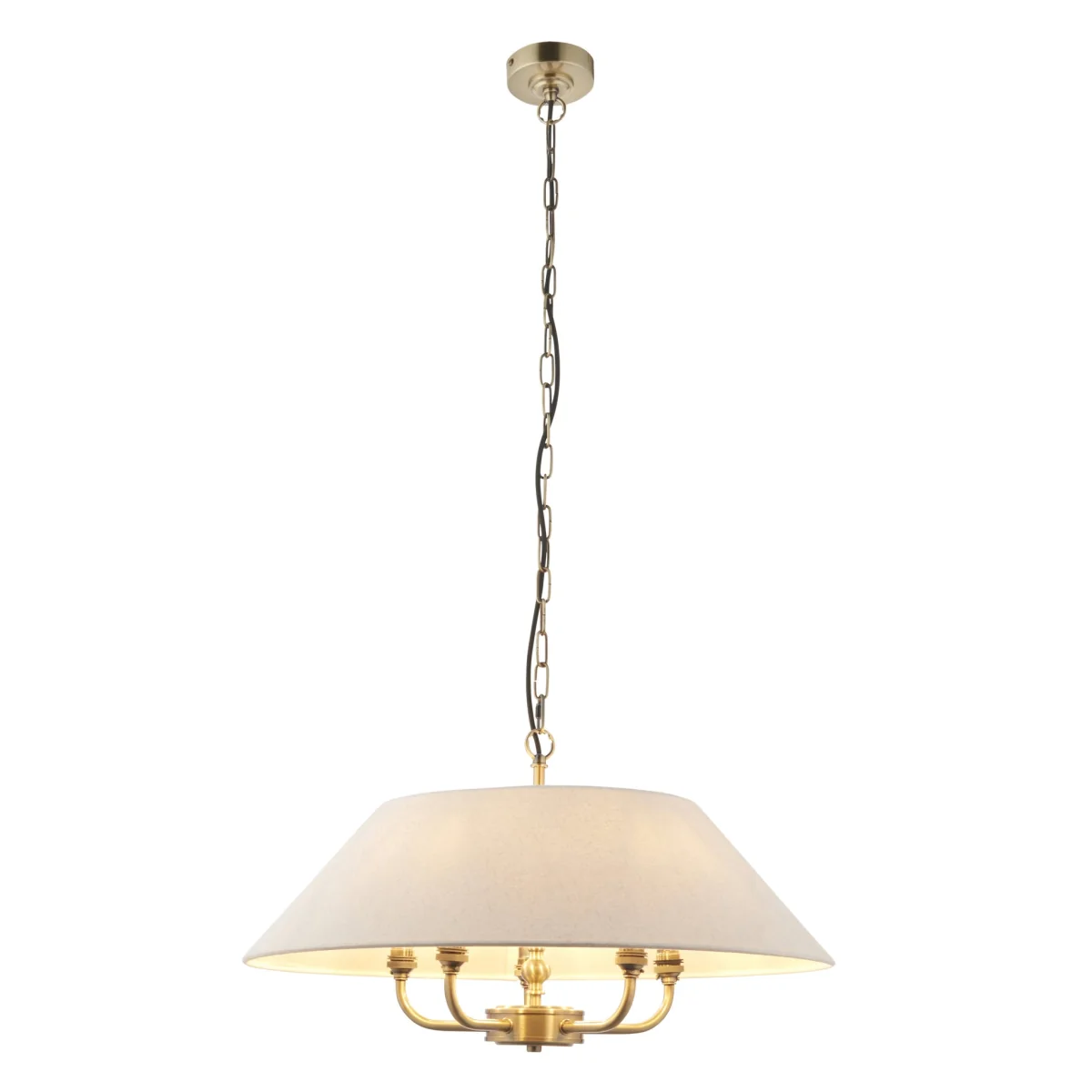 Lille Shaded 5 Light Pendant Antique Brass – image 6