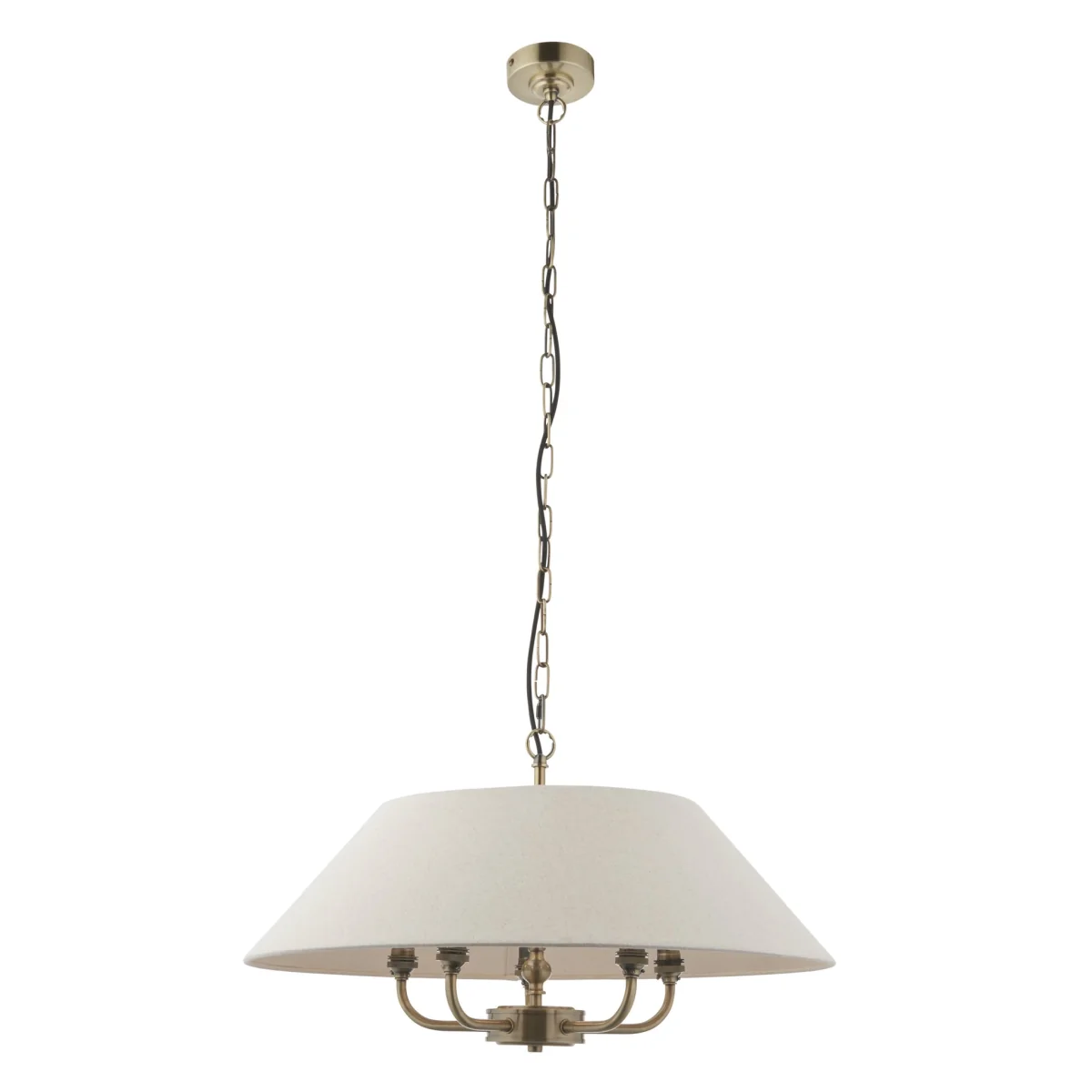 Lille Shaded 5 Light Pendant Antique Brass – image 7