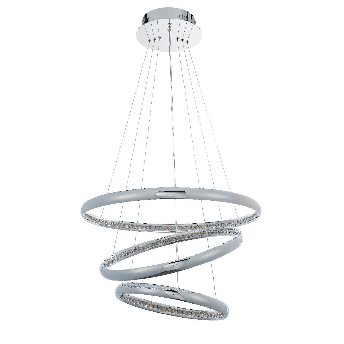 Ozias Small LED Polished Chrome Crystal Ceiling Pendant – image 2