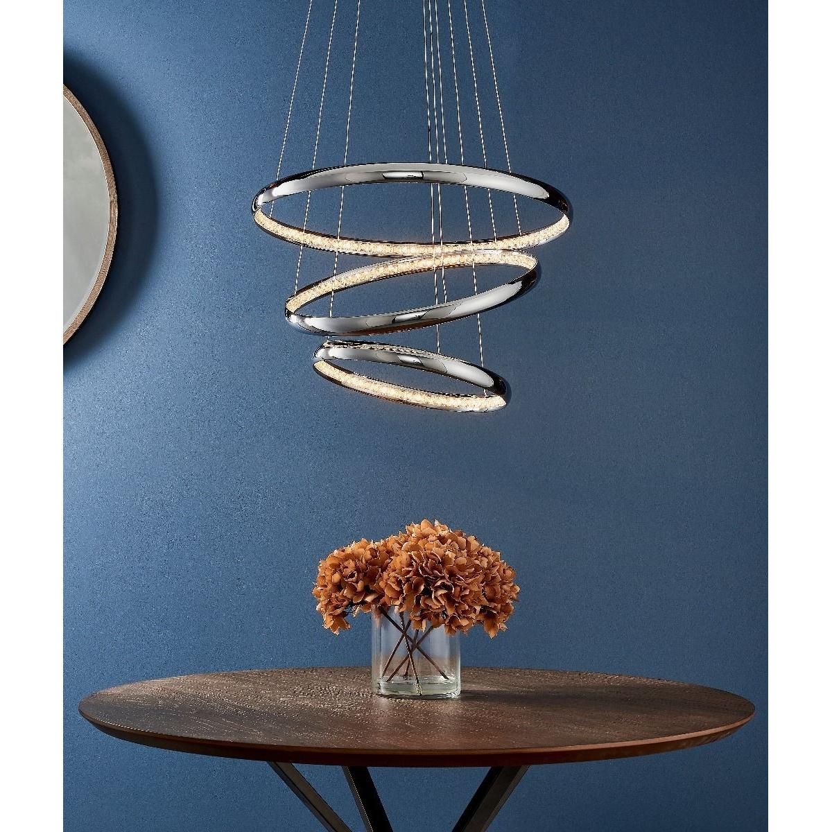 Ozias Small LED Polished Chrome Crystal Ceiling Pendant – image 3