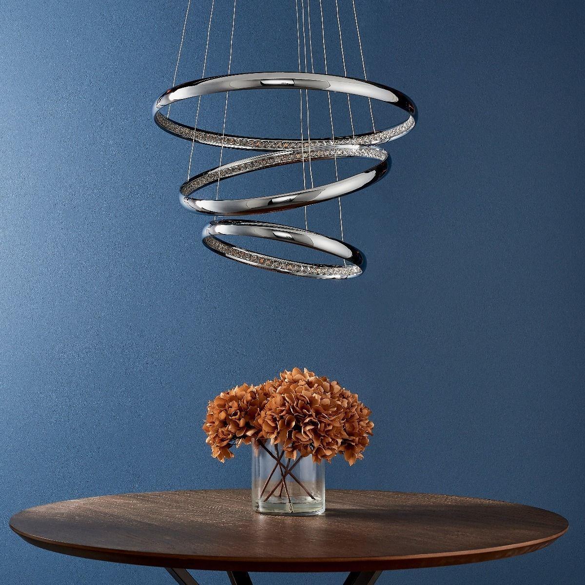 Ozias Small LED Polished Chrome Crystal Ceiling Pendant – image 4