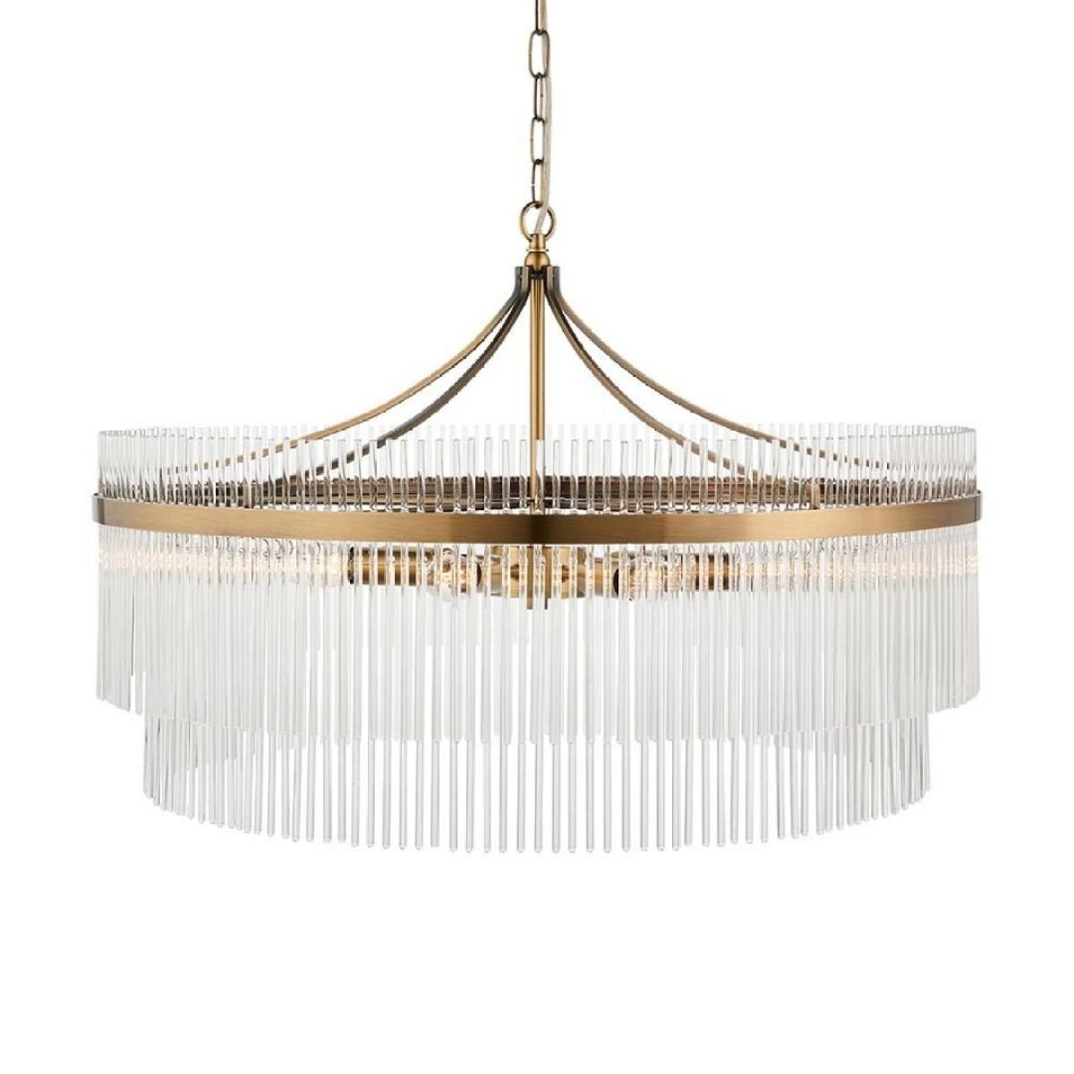 Marietta 7 Light Antique Brass & Glass Pendant Ceiling Light – image 7