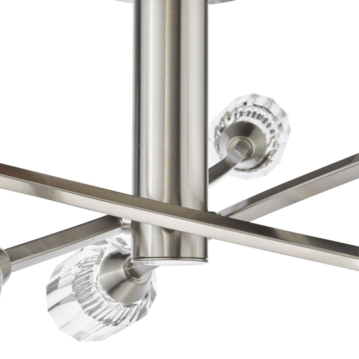 Zonda 6 Light Brushed Nickel Semi Flush Ceiling Light – image 7
