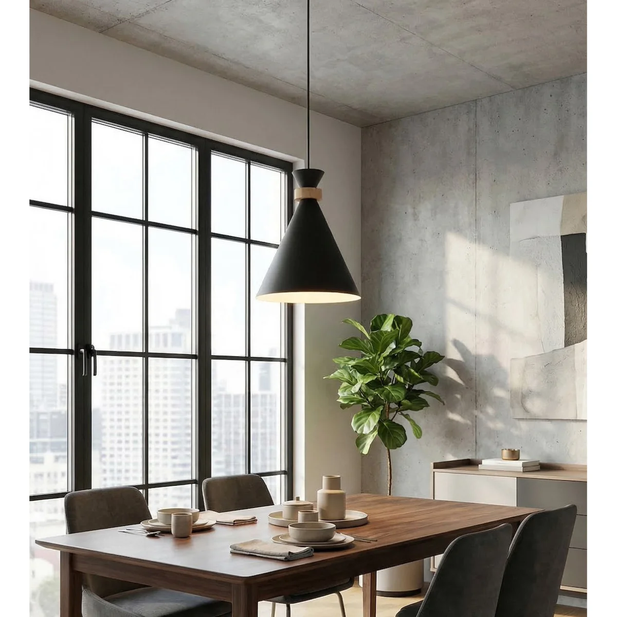 Zero 1 Light Pendant Black – image 2