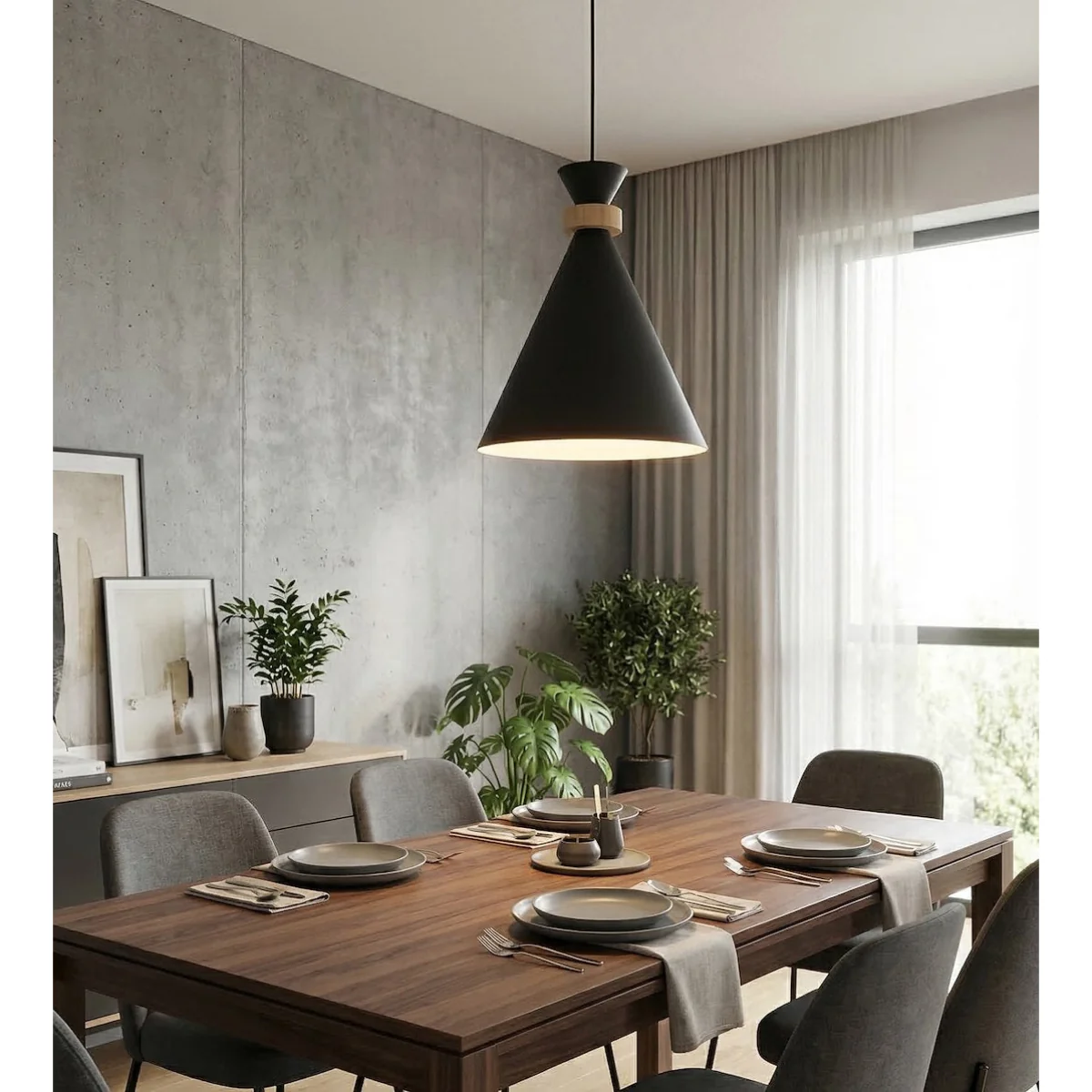 Zero 1 Light Pendant Black – image 3