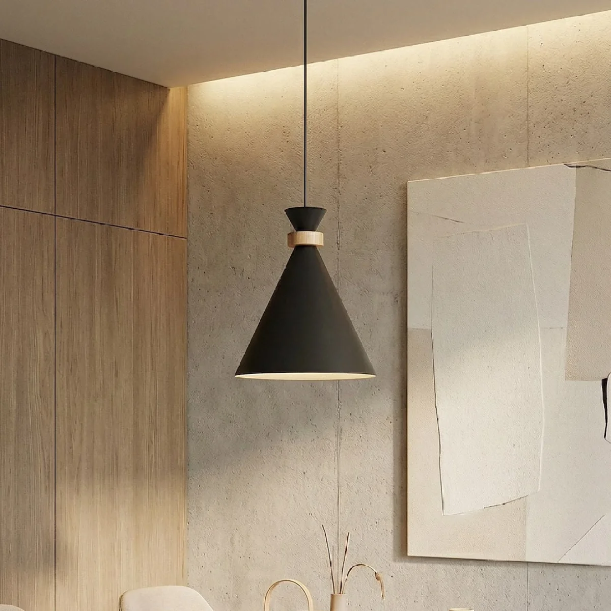 Zero 1 Light Pendant Black – image 1