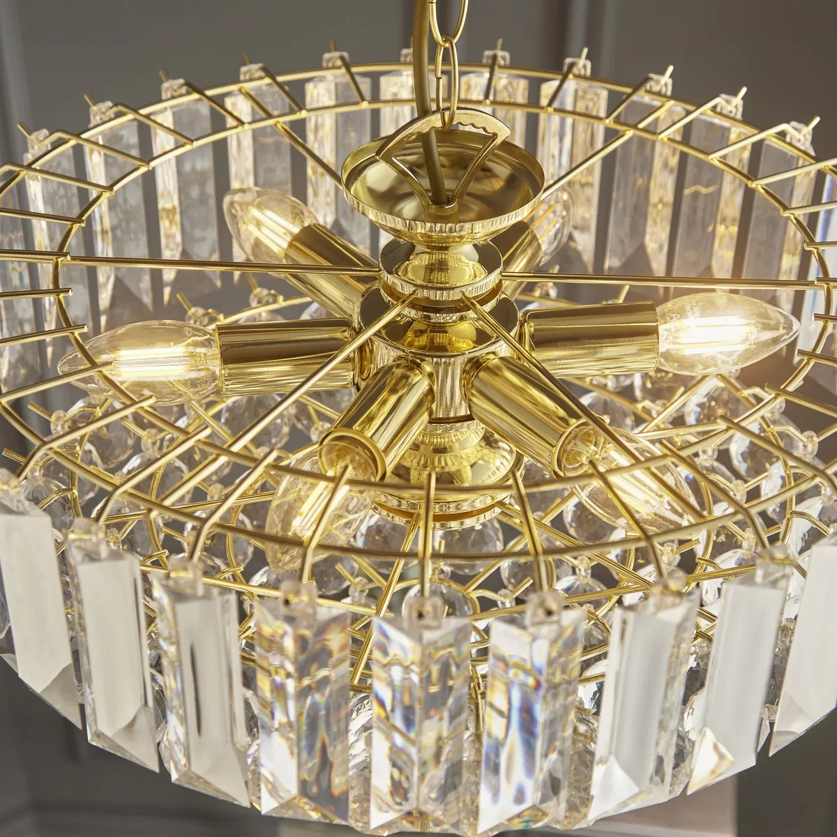 Fargo 6 Light Brass Pendant – image 5