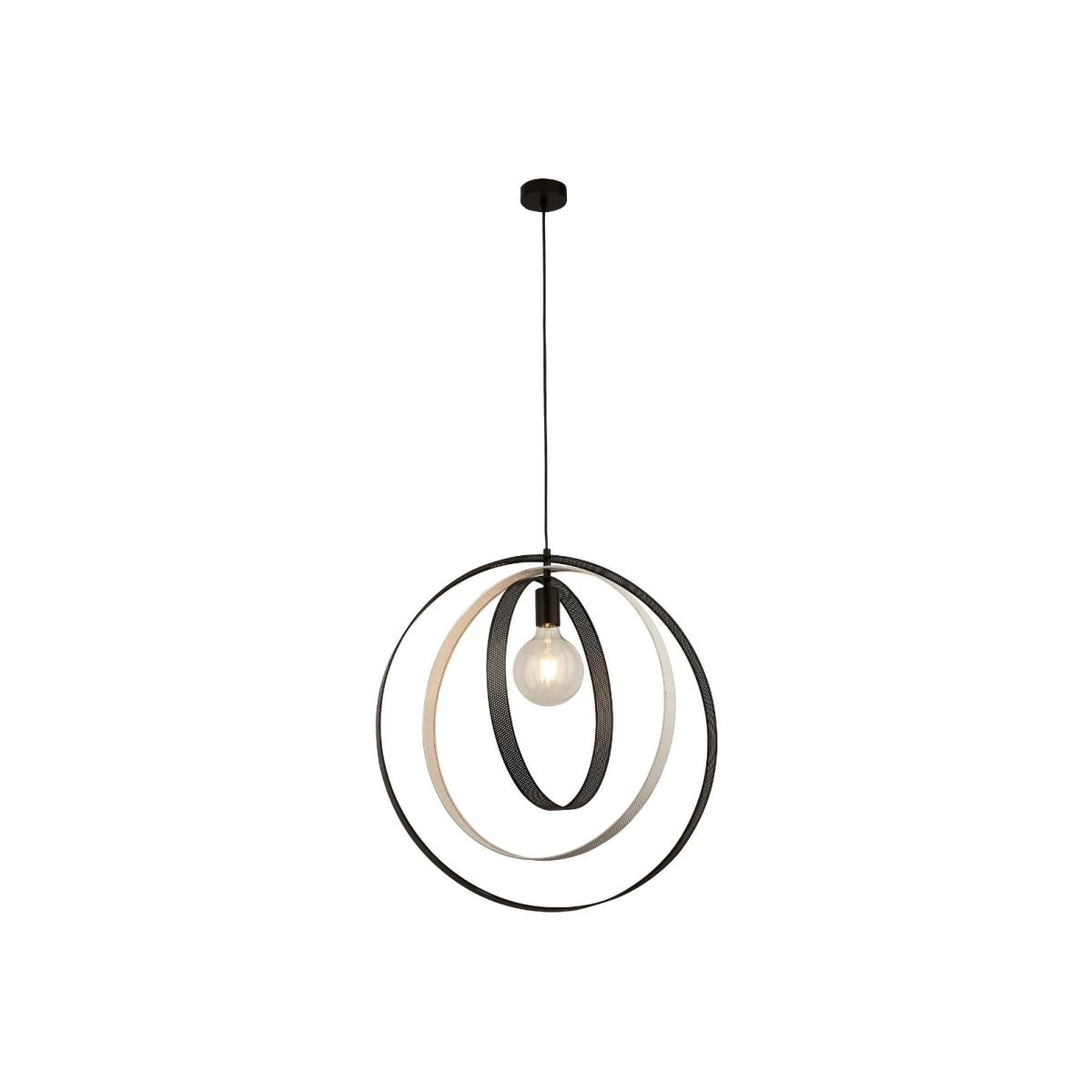 Olga Black & White Metal Hoop Ceiling Pendant