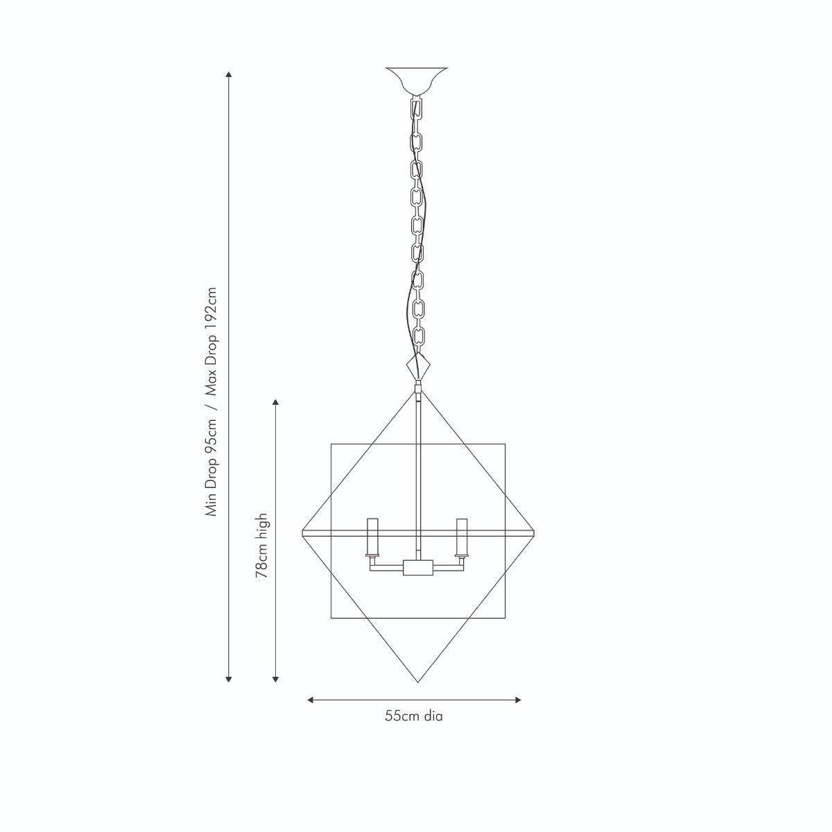 Sirius 4 Light Antique Gold Pendant Ceiling Light – image 4