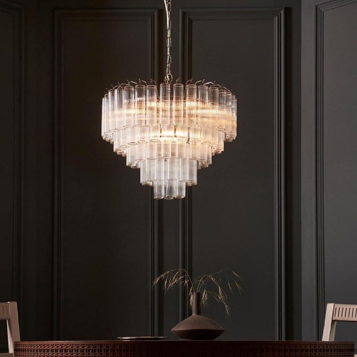 Toulouse 12-Light Silver and Glass Pendant Ceiling Light – image 2