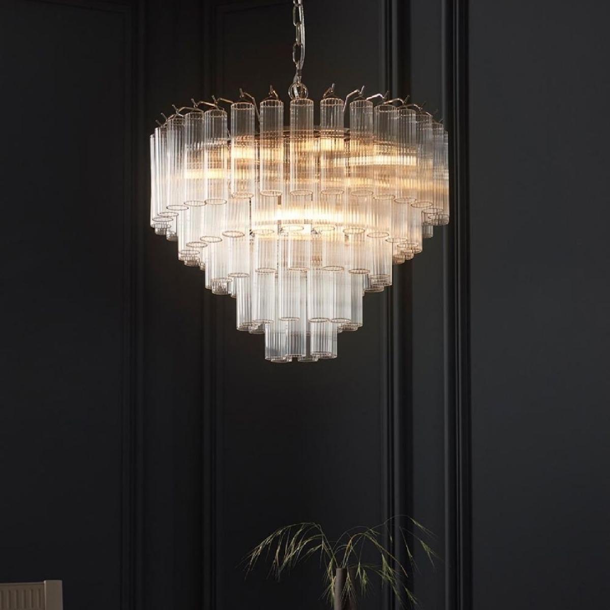 Toulouse 12-Light Silver and Glass Pendant Ceiling Light – image 3