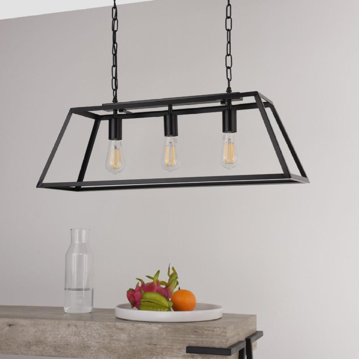 Charley 3 Light Matte Black Pendant Bar – image 2