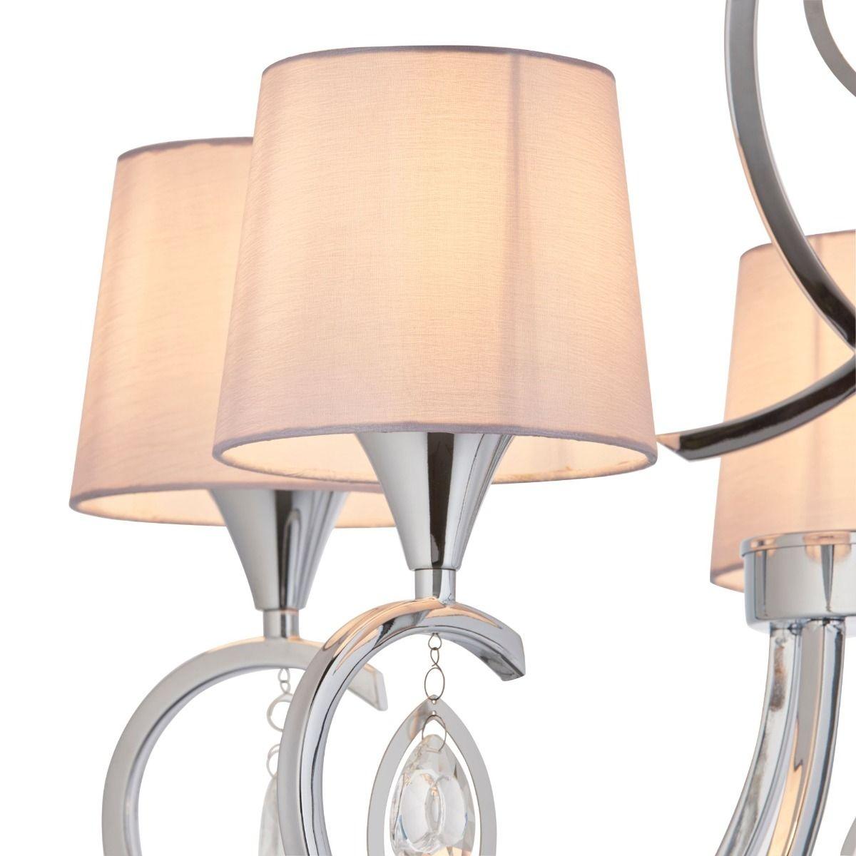 Frisselle 5 Light Pendant Chrome and Crystal Ceiling Light – image 4