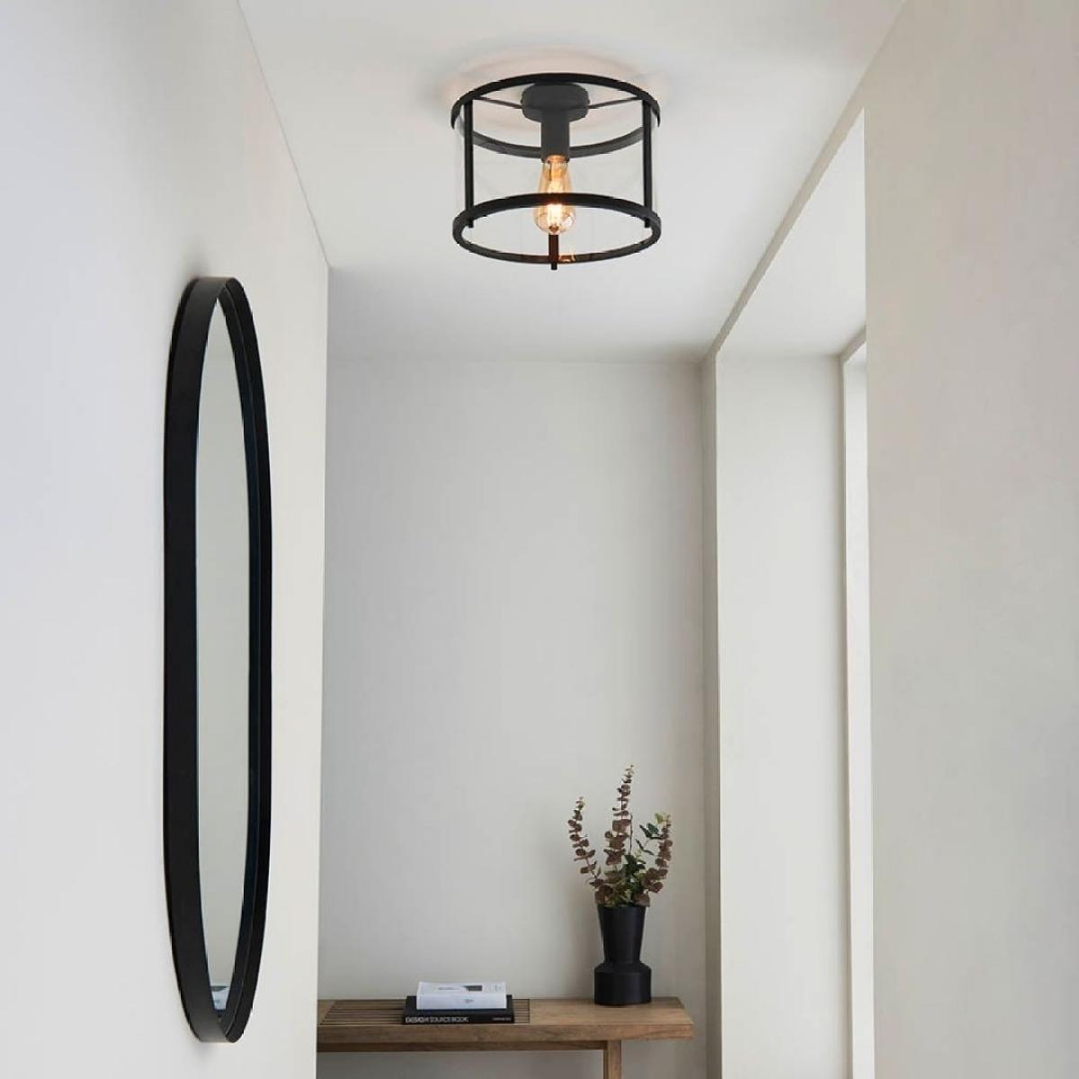 Hopton 1 Light Matte Black Flush Ceiling Light – image 2