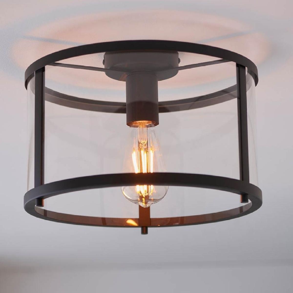 Hopton 1 Light Matte Black Flush Ceiling Light – image 3
