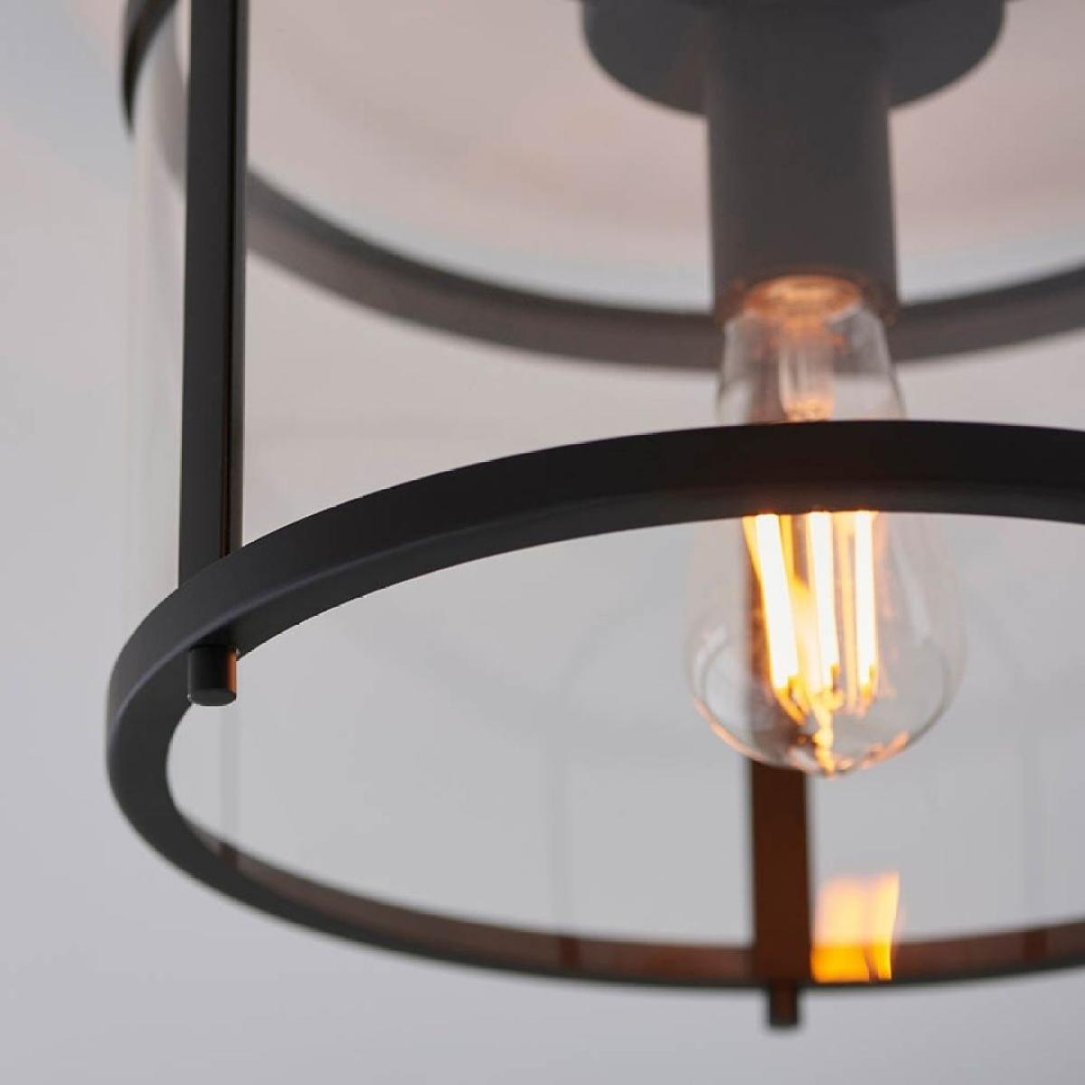Hopton 1 Light Matte Black Flush Ceiling Light – image 4