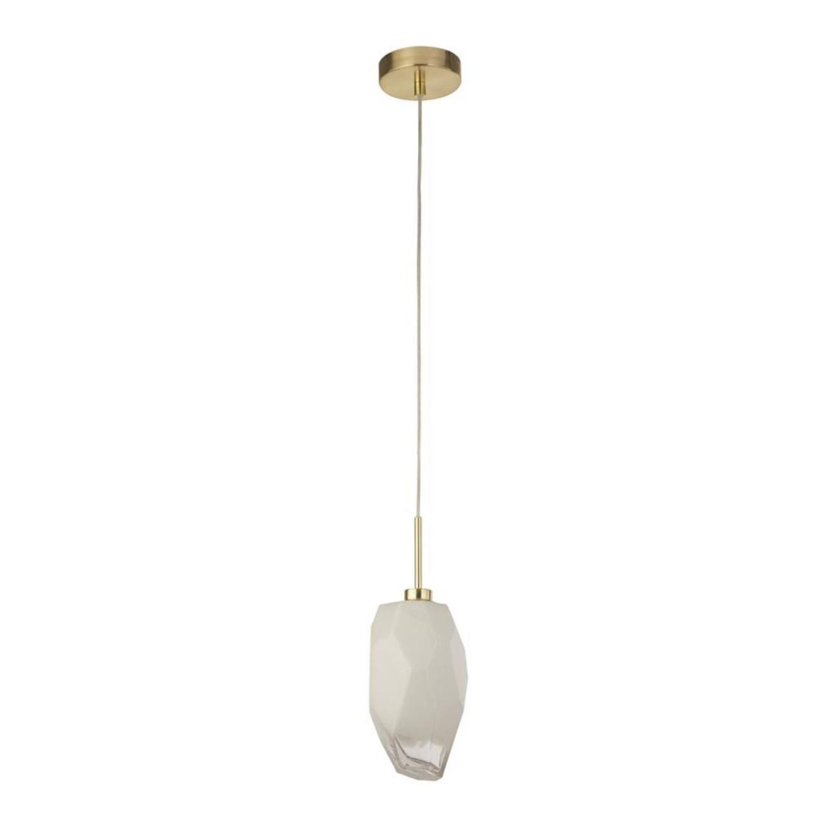 Rocky 1 Light Satin Brass & Glass Pendant Ceiling Light – image 3
