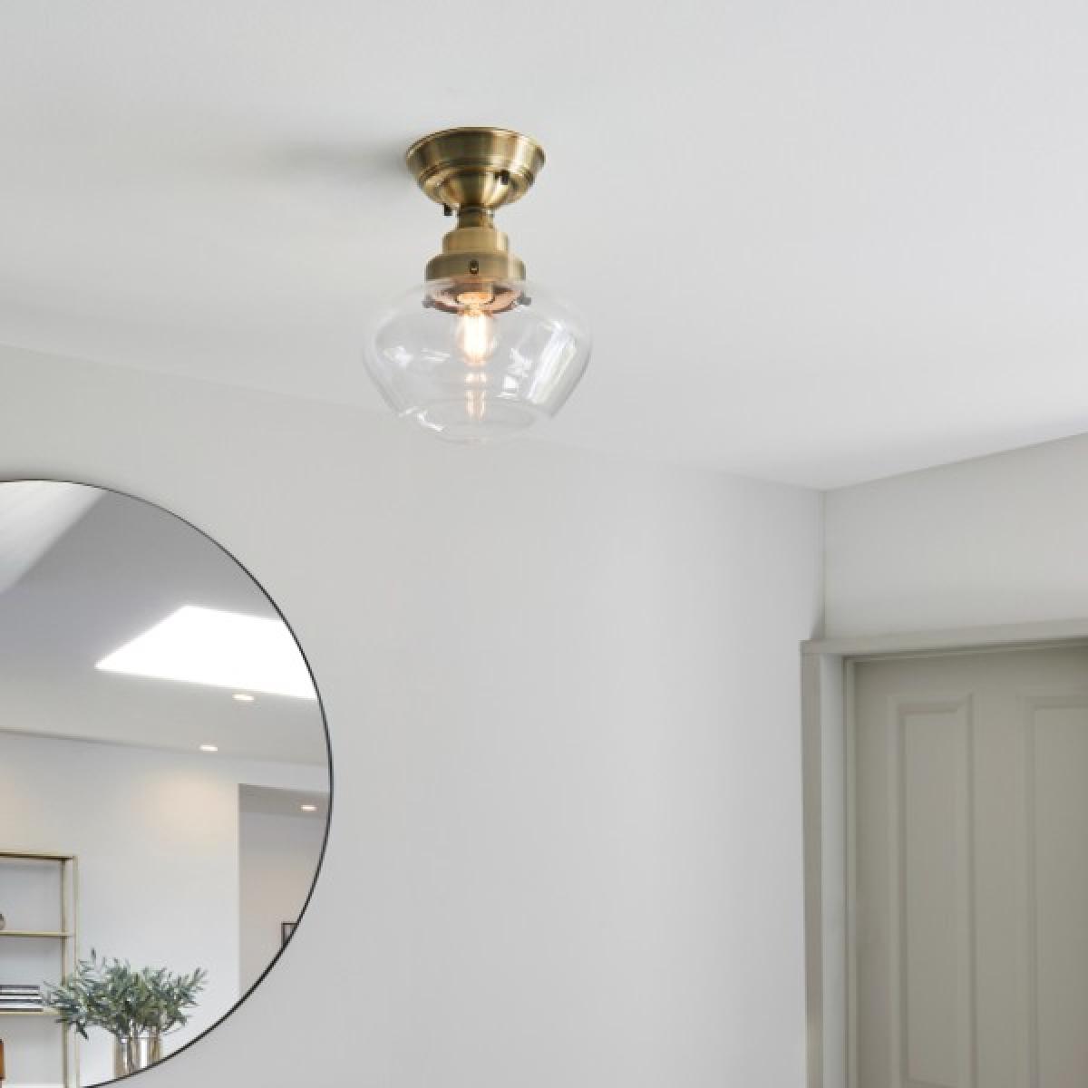 Anri Semi Flush Antique Brass Ceiling Light – image 2
