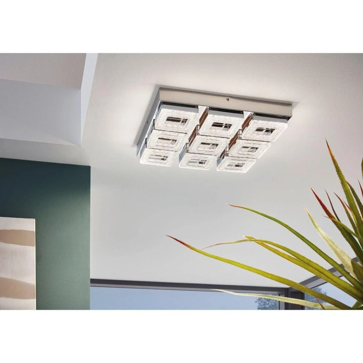 Eglo Fradelo 9 Light LED Polished Chrome Flush Ceiling Light – image 2