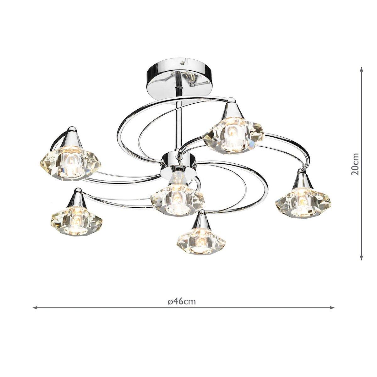 Luther 6 Light Semi-Flush Silver Ceiling Light – image 5