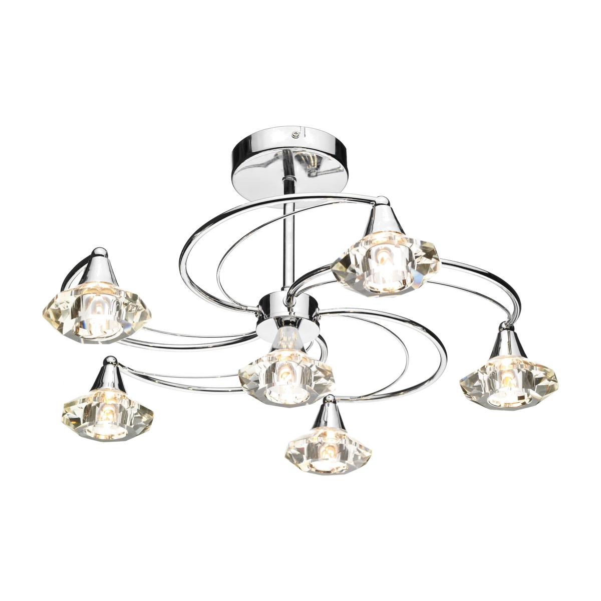 Luther 6 Light Semi-Flush Silver Ceiling Light – image 1