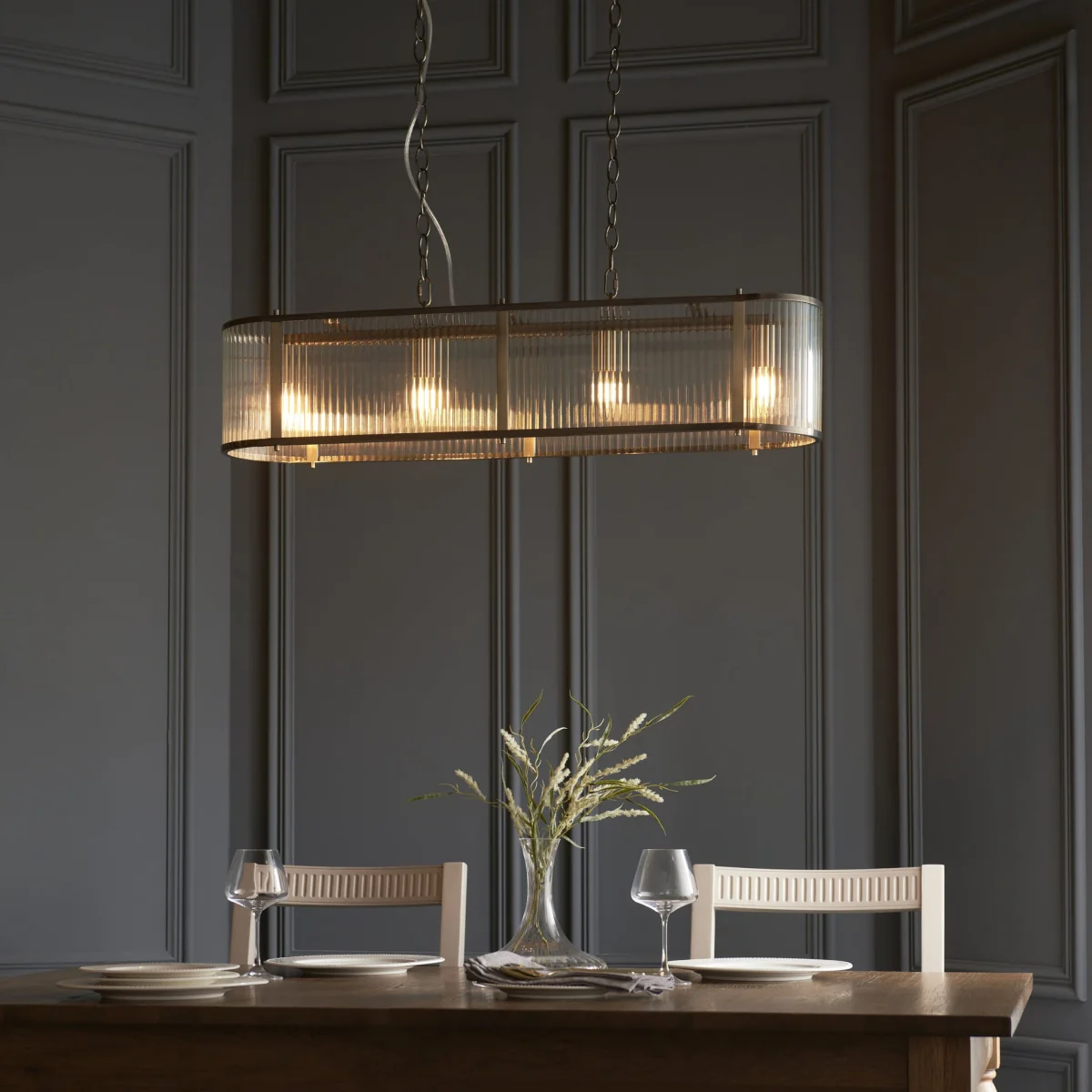 Ridgeton 4 Light Linear Pendant Antique Brass – image 2