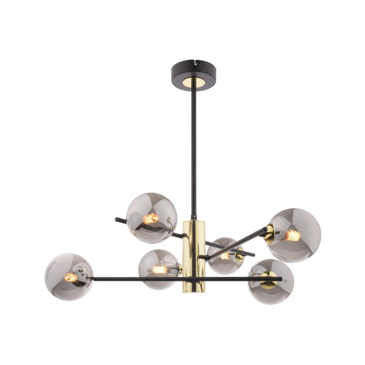 Eaen Black and Gold 52cm Semi Flush Pendant Light