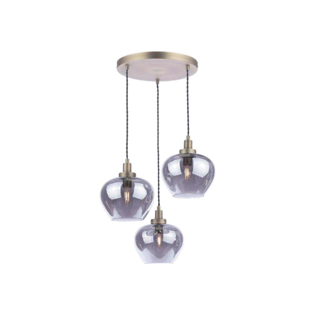 Lupa 3 Light Cluster Smoked Ceiling Light