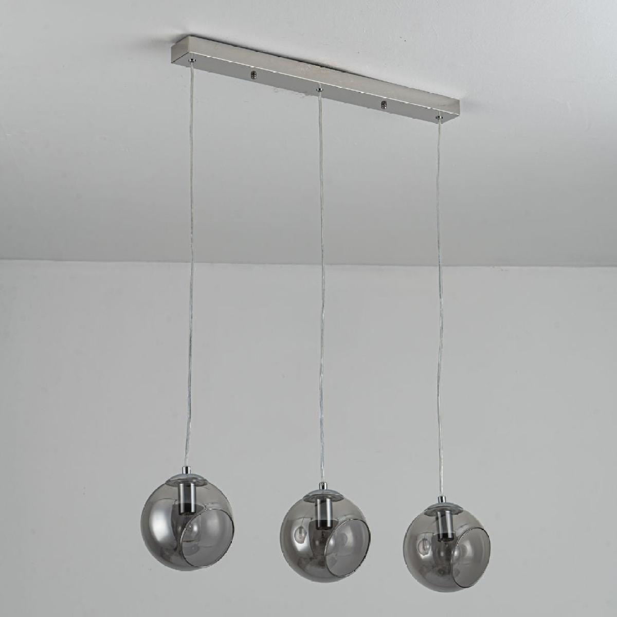 Nia Chrome Smoke 3-Light Pendant Bar – image 2