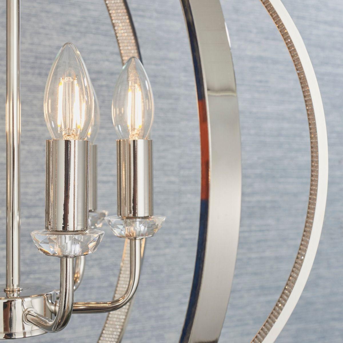 Ritz 6 Light Nickel and Crystal Ceiling Pendant – image 2