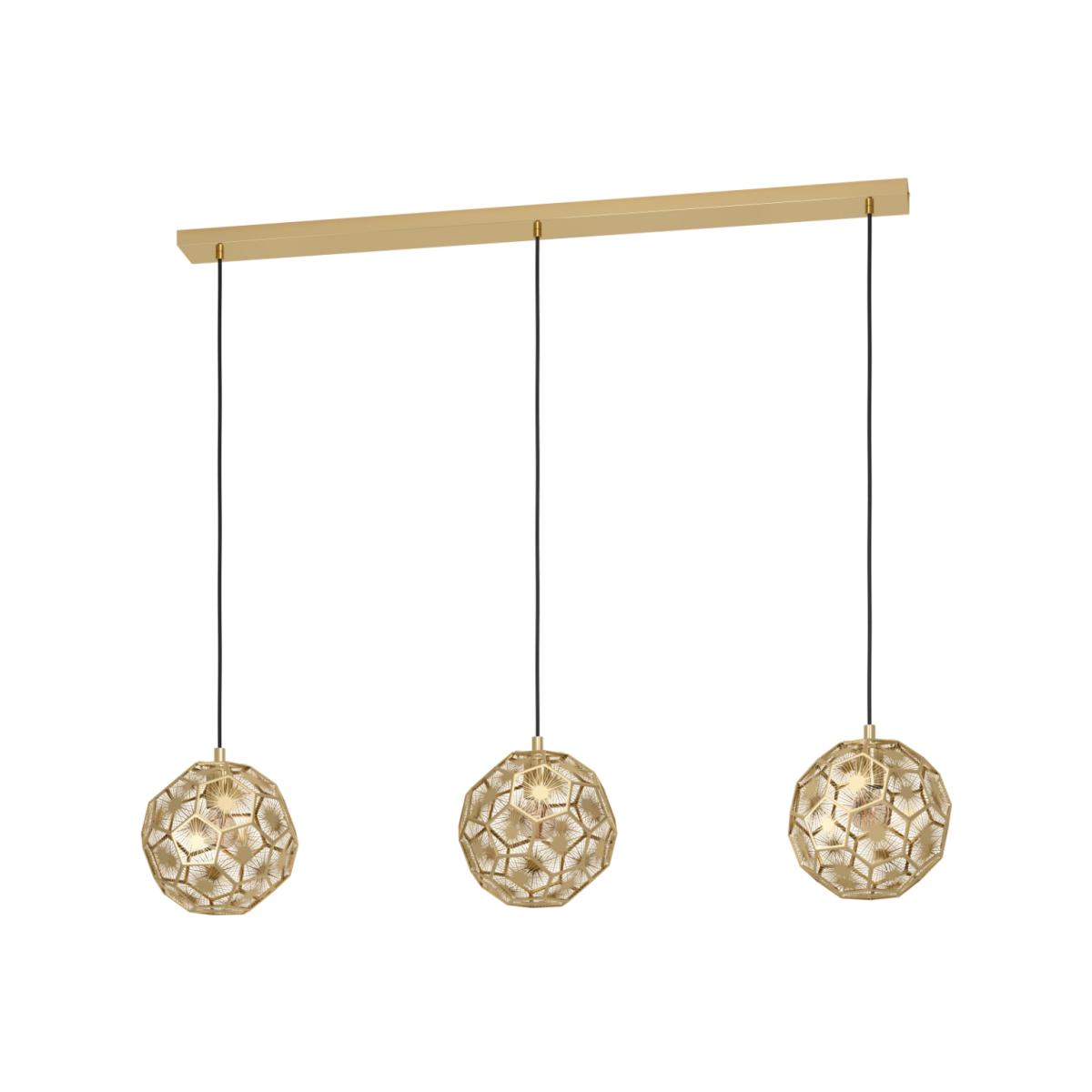 Skoura 3 Light Black and Brass Pendant Light