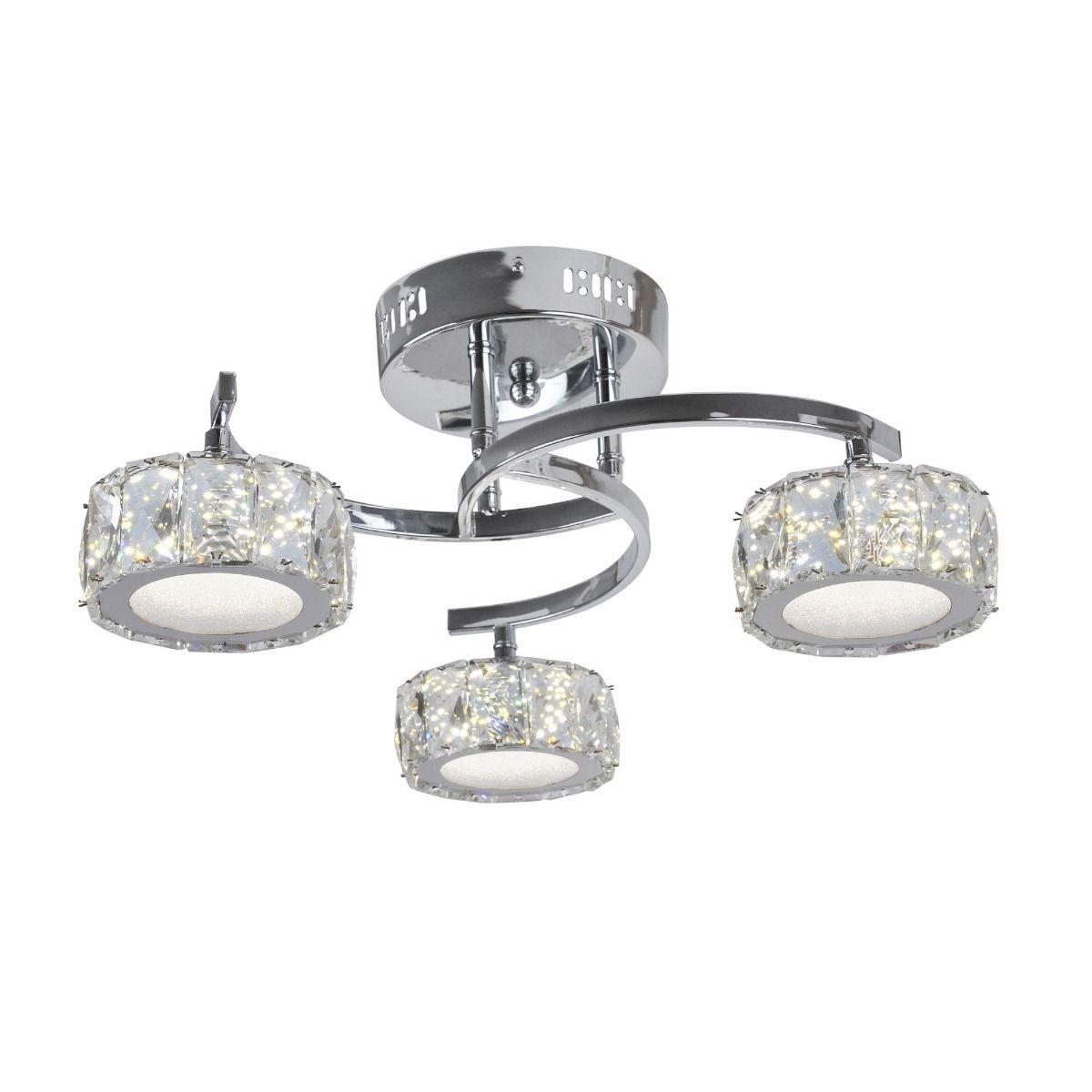 Dilan 3 Light Polished Chrome LED Semi Flush Ceiling Light – image 2