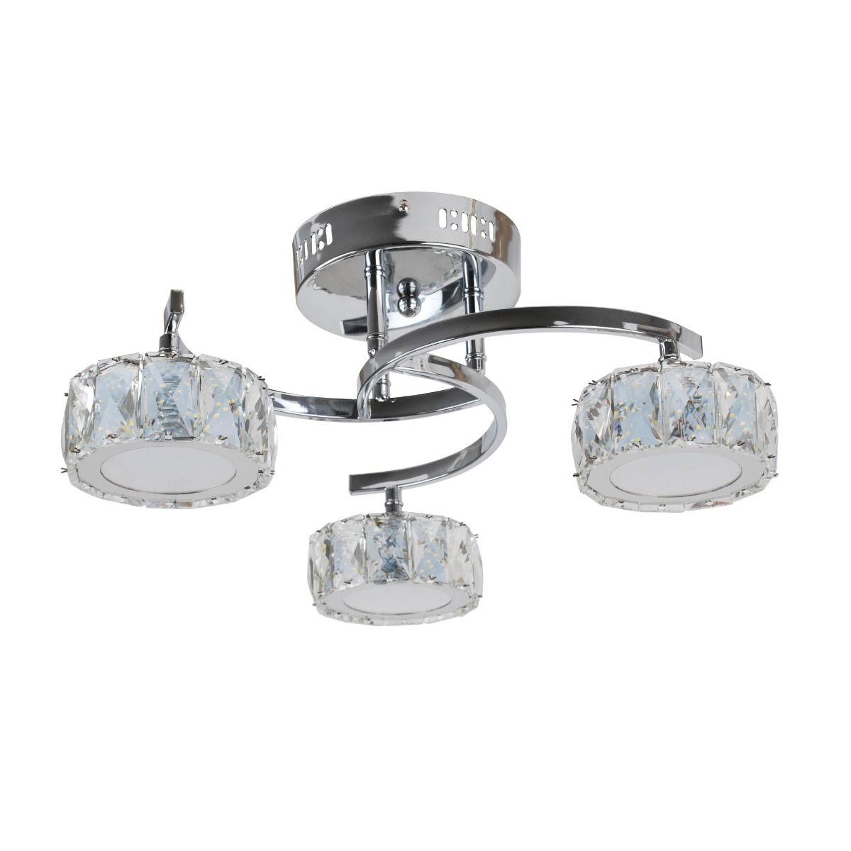 Dilan 3 Light Polished Chrome LED Semi Flush Ceiling Light – image 3