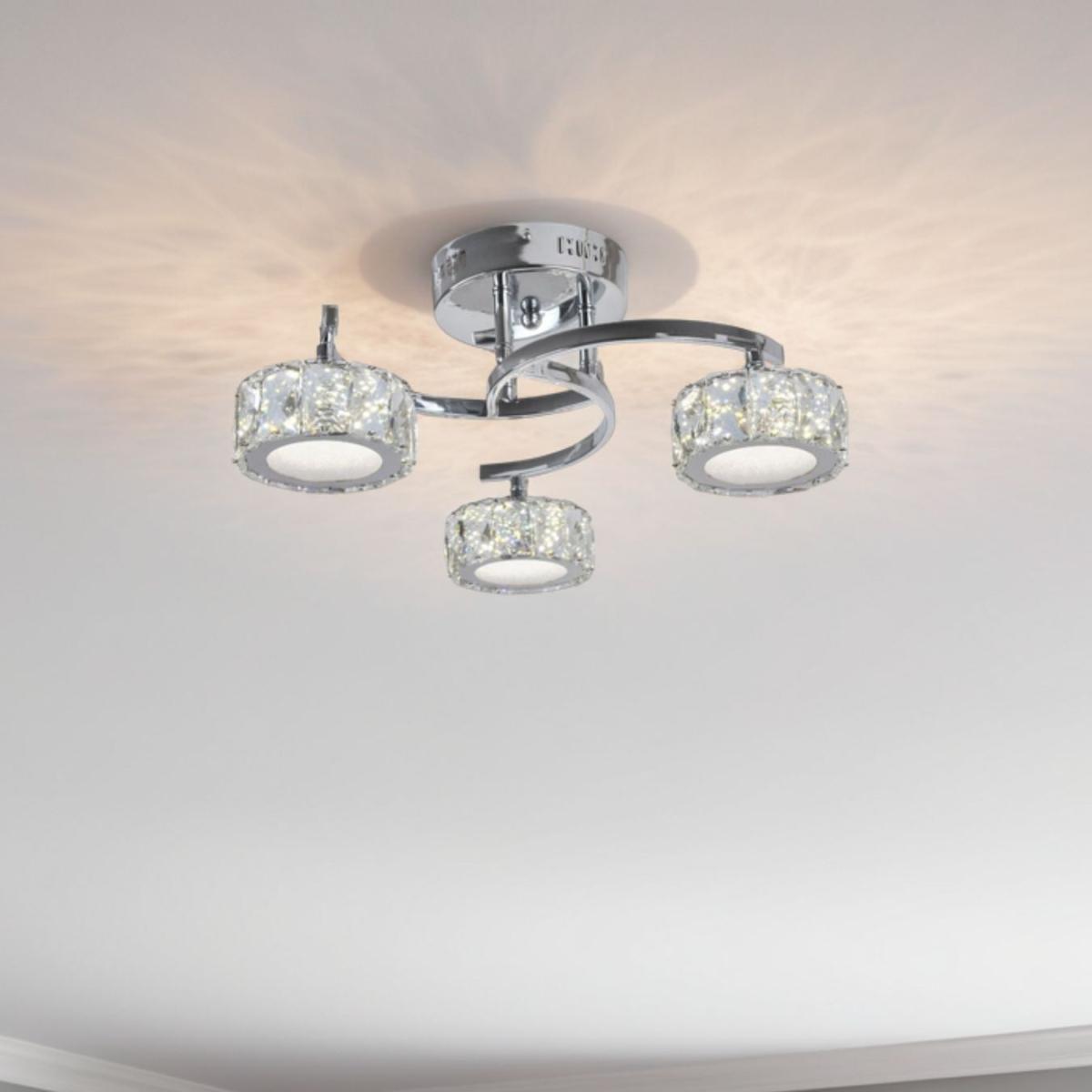 Dilan 3 Light Polished Chrome LED Semi Flush Ceiling Light – image 1
