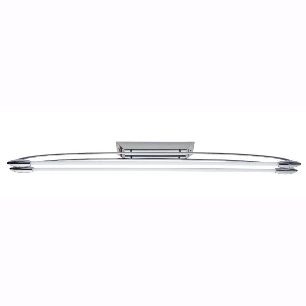 Harper LED 2 Light Flush Ceiling Light Chrome & Opal Glass Large – image 2