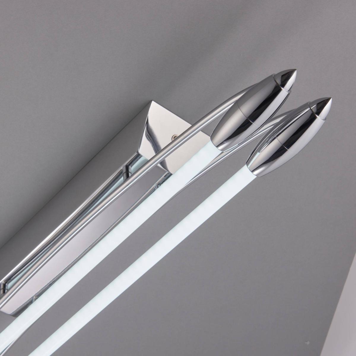 Harper LED 2 Light Flush Ceiling Light Chrome & Opal Glass Large – image 3