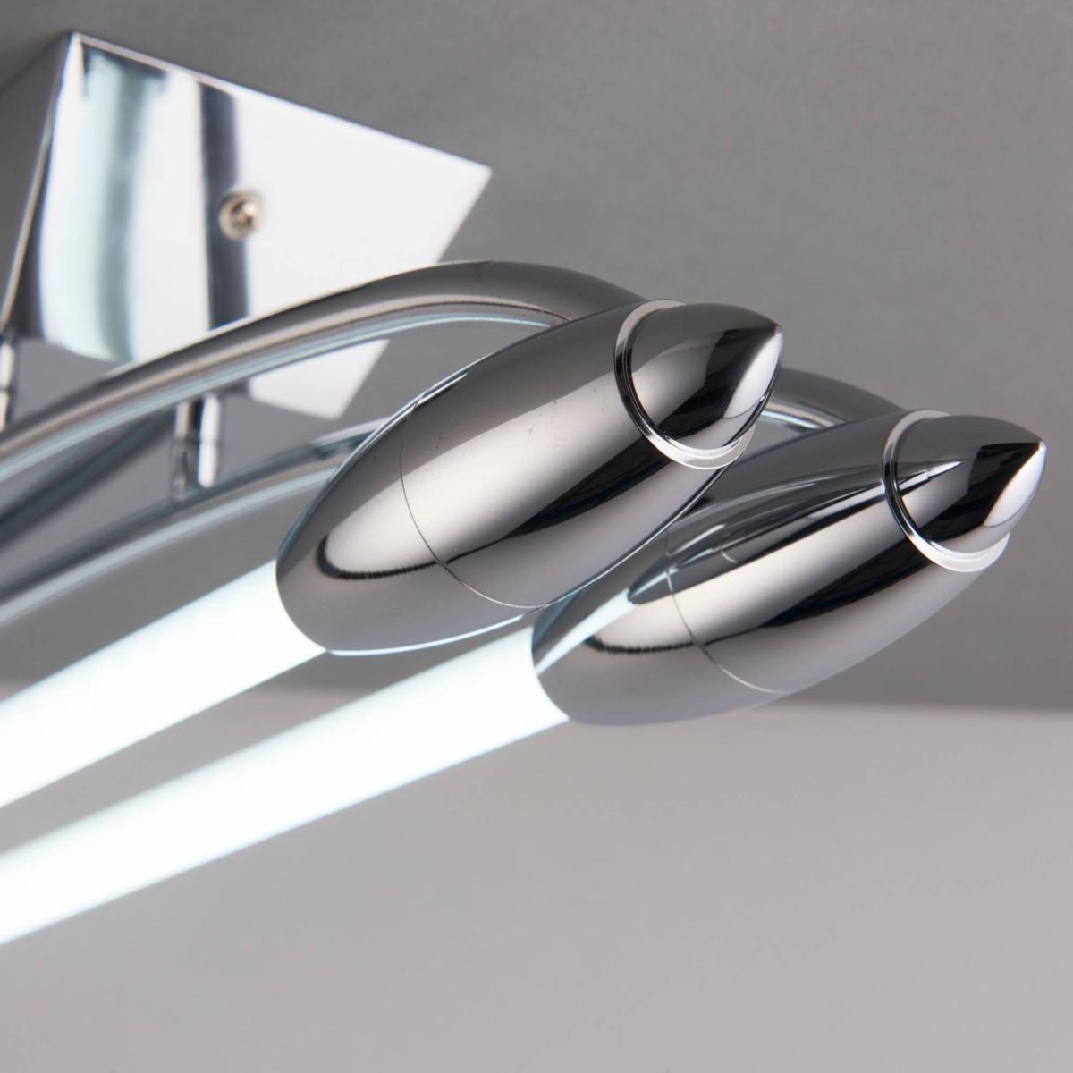 Harper LED 2 Light Flush Ceiling Light Chrome & Opal Glass Large – image 4